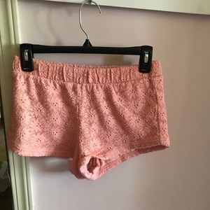 pink lace shorts
